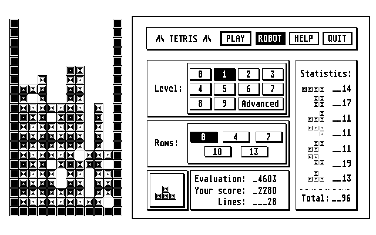 Tetris atari screenshot